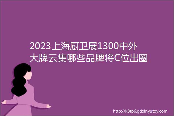 2023上海厨卫展1300中外大牌云集哪些品牌将C位出圈