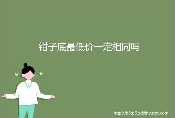 钳子底最低价一定相同吗