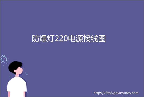 防爆灯220电源接线图