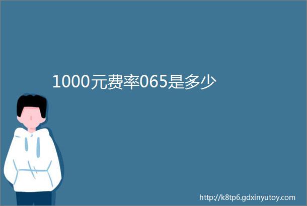 1000元费率065是多少