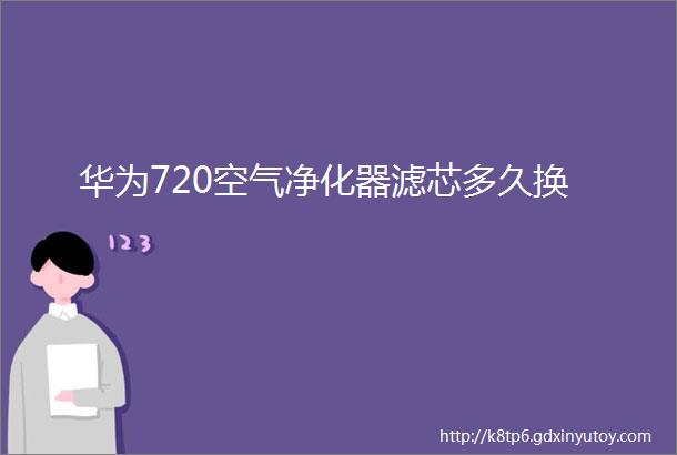 华为720空气净化器滤芯多久换