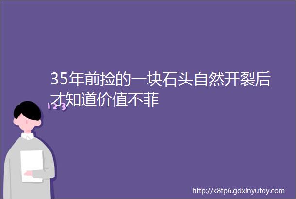 35年前捡的一块石头自然开裂后才知道价值不菲